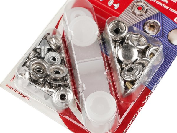 Kovové druky Ø13,5 mm na silné látky