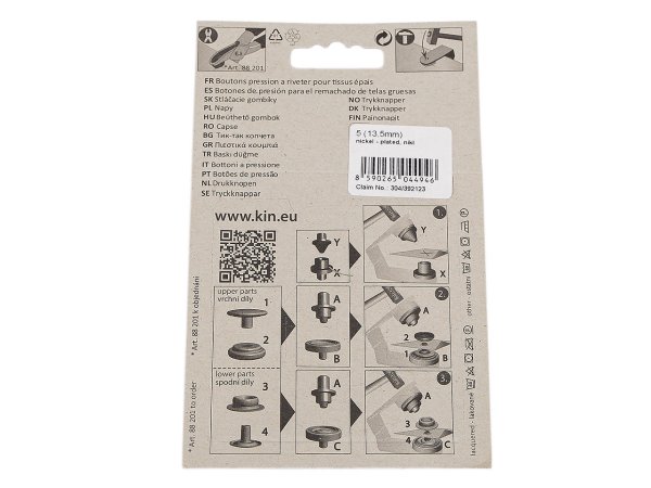 Kovové druky Ø13,5 mm na silné látky