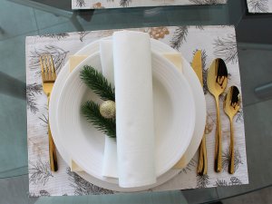 Vánoční prostírání textilní, oboustranné s jemným lurexem 30x40 cm