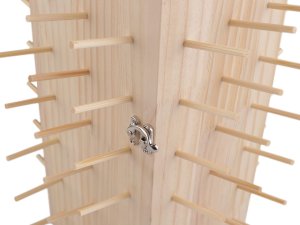 Dřevěný stojan na nitě otočný s úložným prostorem, výška 44 cm