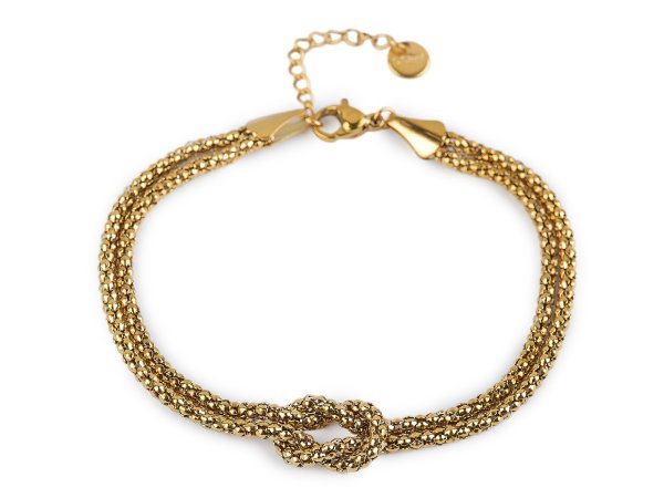 Náramek z nerezové oceli dvojitý s uzlem