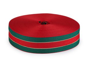 Vánoční stuha s lurexem šíře 25 mm