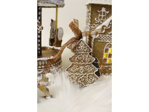 Vánoční perníčky k dekoraci vánočních stromků a věnců chaloupka, medvěd, anděl, strom