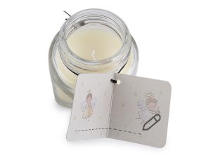 Malá vánoční vonná svíčka ve skle s jmenovkou 28 g