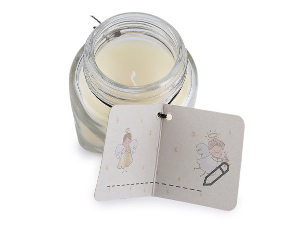 Malá vánoční vonná svíčka ve skle s jmenovkou 28 g