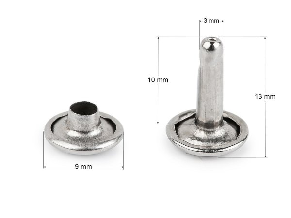 Duté nýty oboustranné na kůži a silné látky Ø9 mm