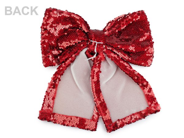 Vánoční mašle flitrová XL 26x26 cm