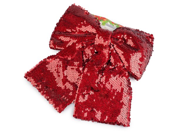 Vánoční mašle flitrová XL 26x26 cm