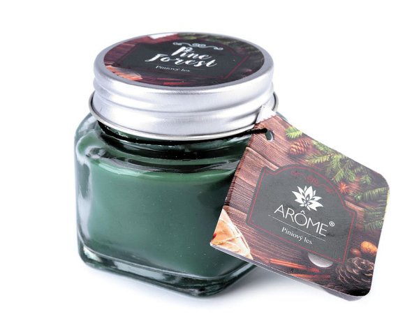 Malá vánoční vonná svíčka ve skle s jmenovkou 28 g