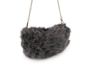 Kožešinová kabelka s kovovým řetízkem 24x19 cm