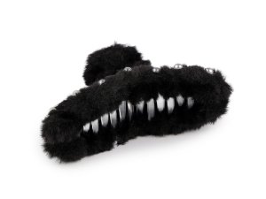 Skřipec do vlasů kožešinový s perlami