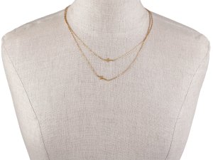 Náhrdelník z nerezové oceli dvojitý, křížek