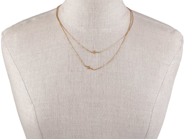 Náhrdelník z nerezové oceli dvojitý, křížek