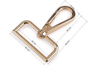 Karabina kovová otočná, průvlek 38 mm