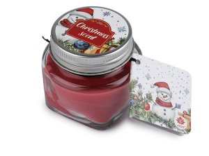 Malá vánoční vonná svíčka ve skle s jmenovkou 28 g