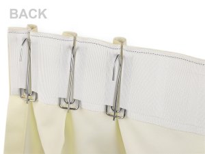 Řasící stuha na závěsy šíře 75 mm s poutky na kovové háčky