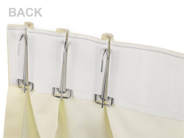 Řasící stuha na závěsy šíře 75 mm s poutky na kovové háčky