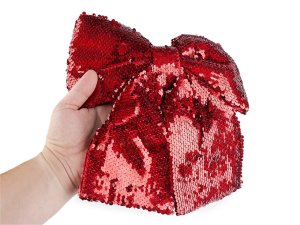 Vánoční mašle flitrová XL 26x26 cm