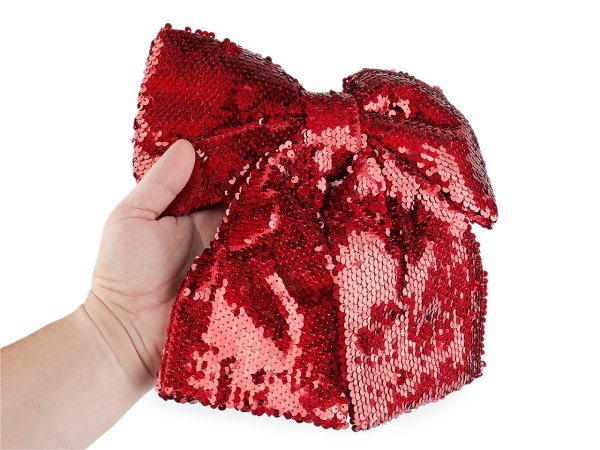 Vánoční mašle flitrová XL 26x26 cm