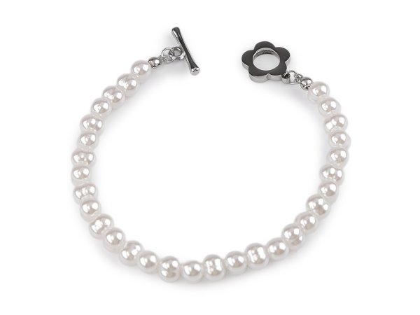 Náramek z nerezové oceli perlový