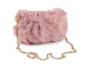 Kožešinová kabelka s kovovým řetízkem 24x19 cm