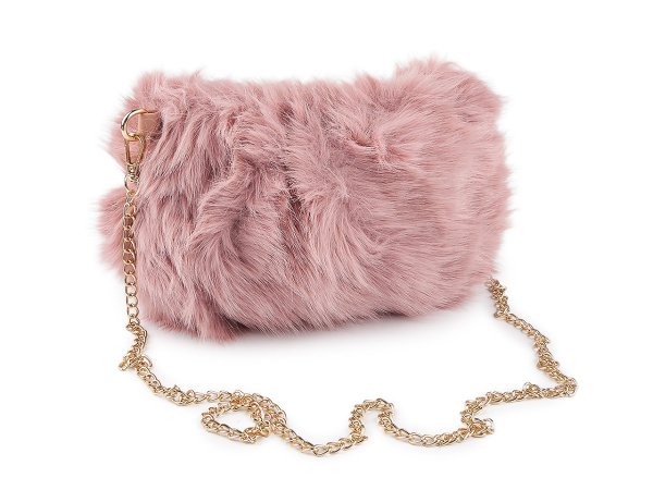 Kožešinová kabelka s kovovým řetízkem 24x19 cm