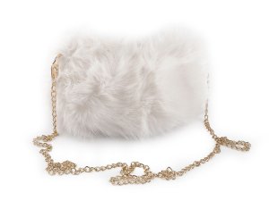 Kožešinová kabelka s kovovým řetízkem 24x19 cm