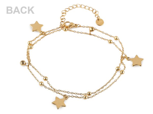 Náramek z nerezové oceli dvojitý, hvězdička