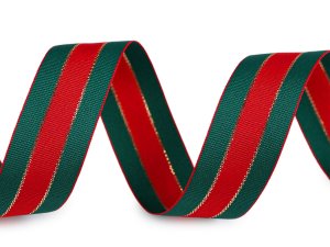 Vánoční stuha s lurexem šíře 25 mm