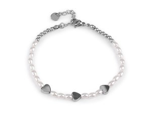 Náramek z nerezové oceli perlový