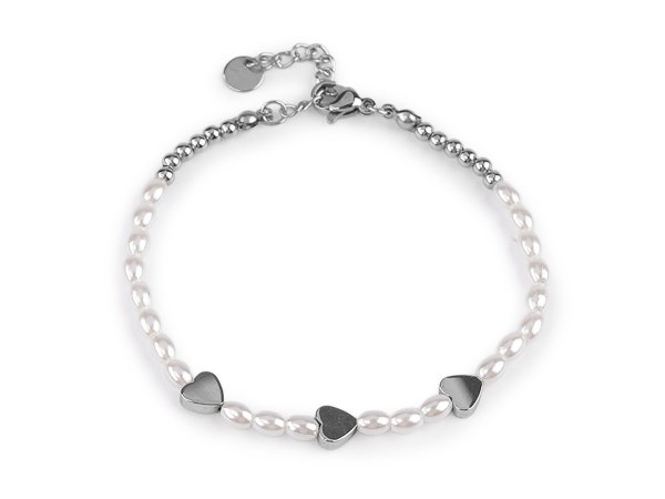 Náramek z nerezové oceli perlový