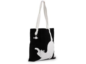 Textilní taška bavlněná kočka 34x39 cm