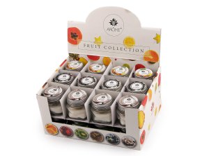Malá vonná svíčka ve skle s jmenovkou 28 g Fruit, Floral