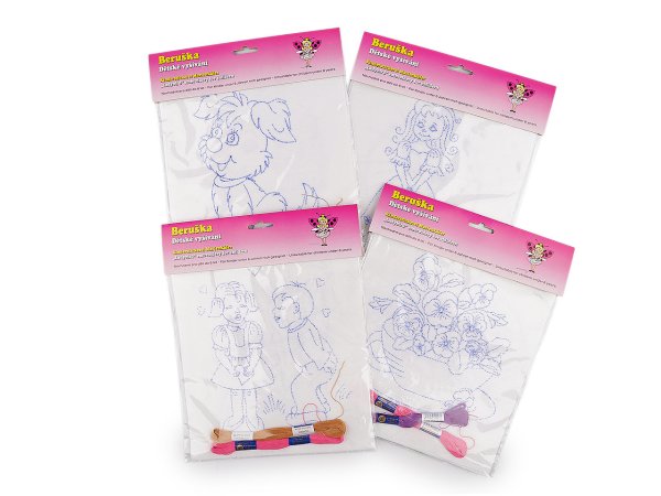 Dětské vyšívání s předtištěným motivem 2 ks