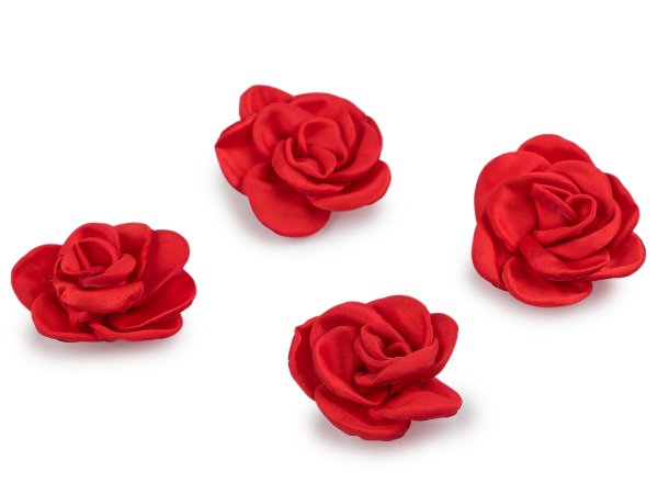 Saténový květ růže k našití a nalepení Ø5; 6 cm