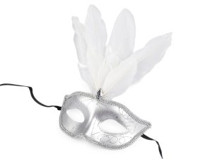 Karnevalová maska - škraboška s peřím