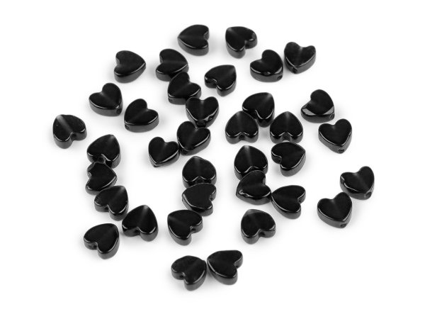 Minerální a skleněné korálky srdce Ø6 mm