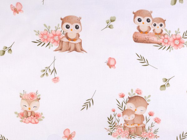 Bavlněná látka / plátno sovy