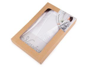 Saténový župan pro nevěsty s aplikací