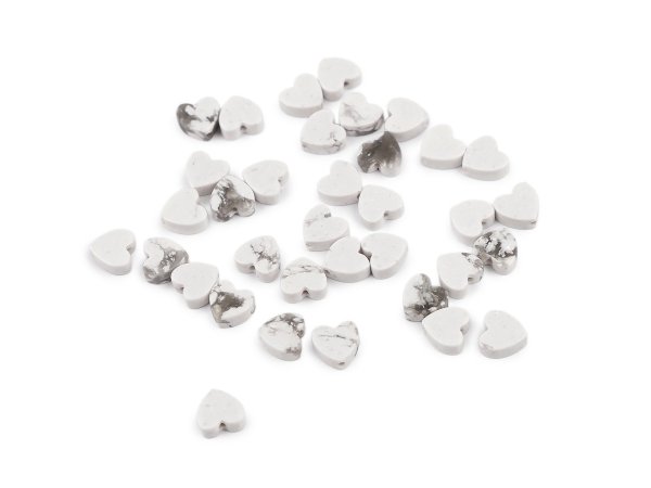 Minerální a skleněné korálky srdce Ø6 mm