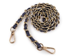 Koženkový popruh / ucho s řetízkem a karabinami, na kabelky a mobilní telefony šíře 2 cm