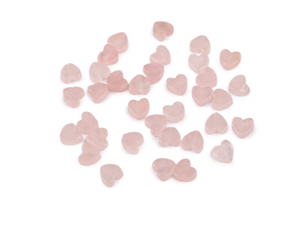 Minerální a skleněné korálky srdce Ø6 mm
