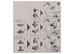 Knoflíky stiskací s pérkem Wuk Ø15 mm na středně silné látky