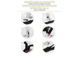 Pomůcka na navlékání jezdců na spirálové zipy No 3; 4; 5; 8; 10