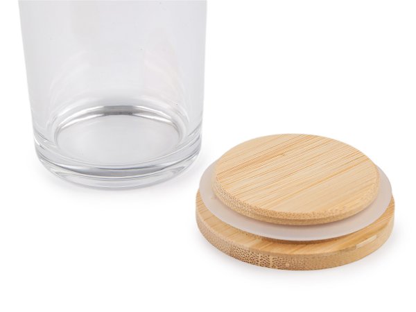 Sklenička na výrobu svíček s bambusovým víkem