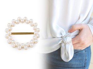 Perlová spona, průvlek 23 mm, na šaty, halenky, šátky a opasky