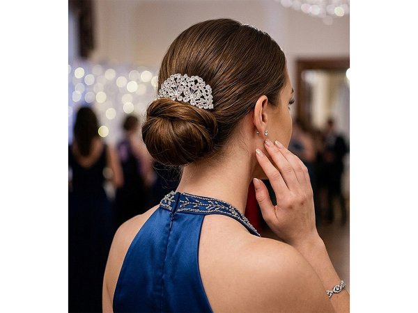 Hřeben do vlasů s broušenými kamínky