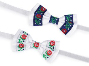 Saténový motýlek folklor hand made, délka 9 cm