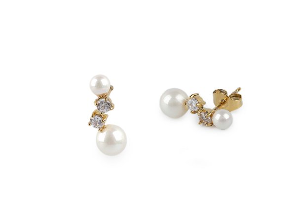 Perlové náušnice z nerezové oceli