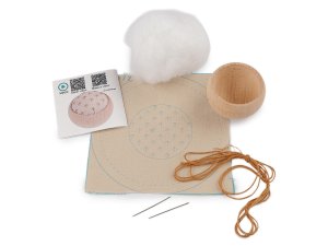 Kreativní sada na výrobu jehelníčku s dřevěným podstavcem